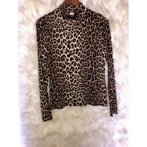 Cheetah turtle neck top